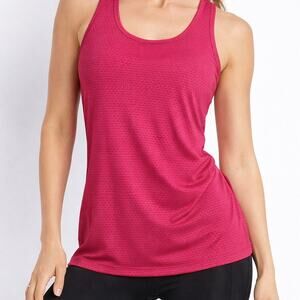 Oiselle Womens Textured Sleeveless Running Tank 4 Small Magenta Vibrant Sporty